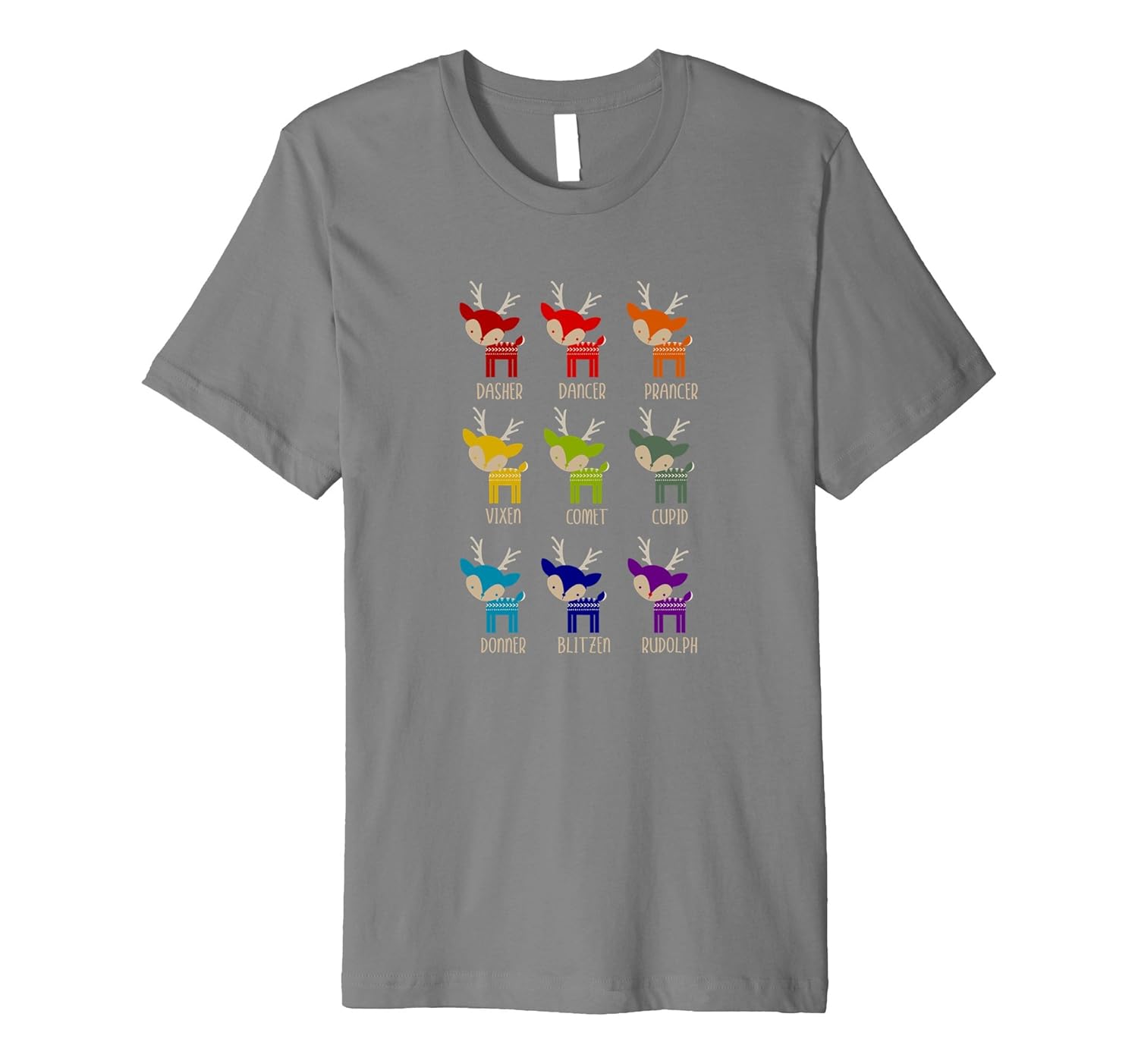 Cute Rainbow Reindeer Tacky Christmas T-Shirt-ANZ