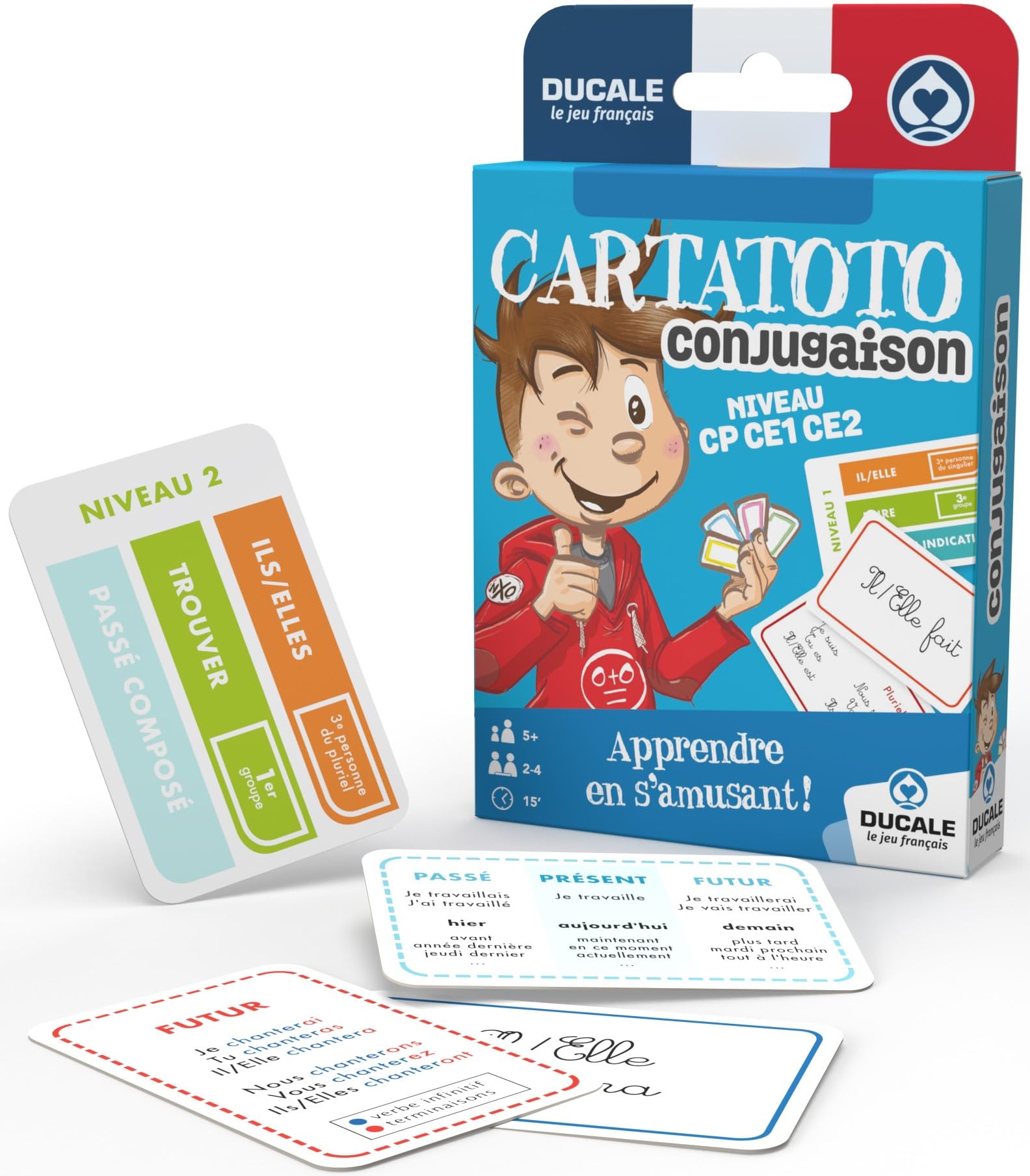 Cartatoto Conjugaison - Educational Card Game for Ages 5 and Above - Learning to Conjugate Verbs