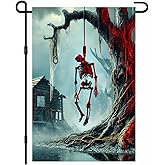 BlissYard Halloween Horror Garden Flag 12x18 Inch Hanging Skull Swamp Tree Flag Outdoor Yard Decorations House Banner Porch Lawn Patio Home Decor