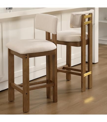 Meridian Furniture 11036Green-C Conrad Collection Art Deco - Taburete de mostrador con terciopelo verde ultra lujoso, terciopelo de 11.61 oz/m², acabado de madera maciza marrón nogal, 17 pulgadas de