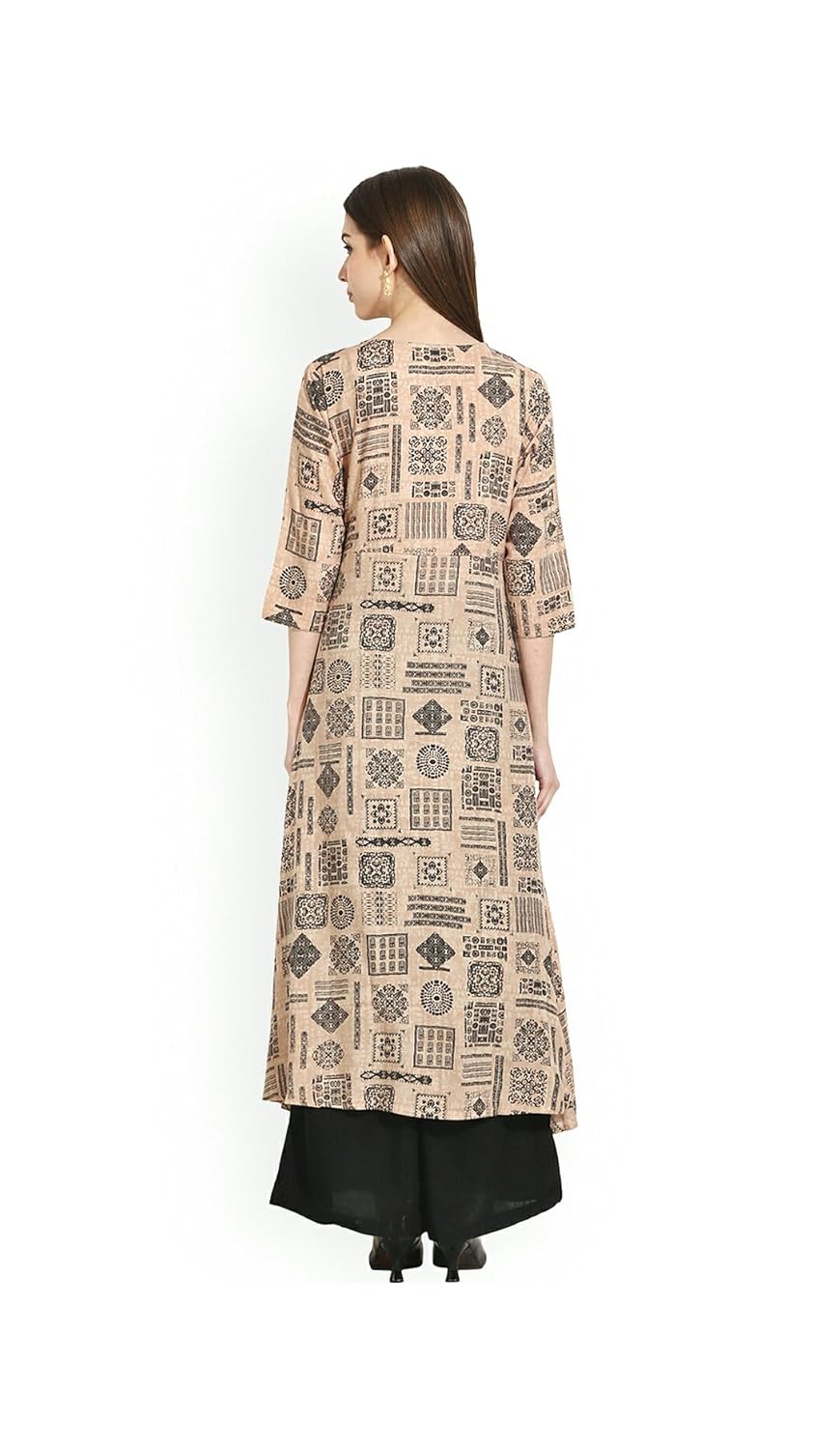 anjushree choice women's cotton a-line kurti (off-white)