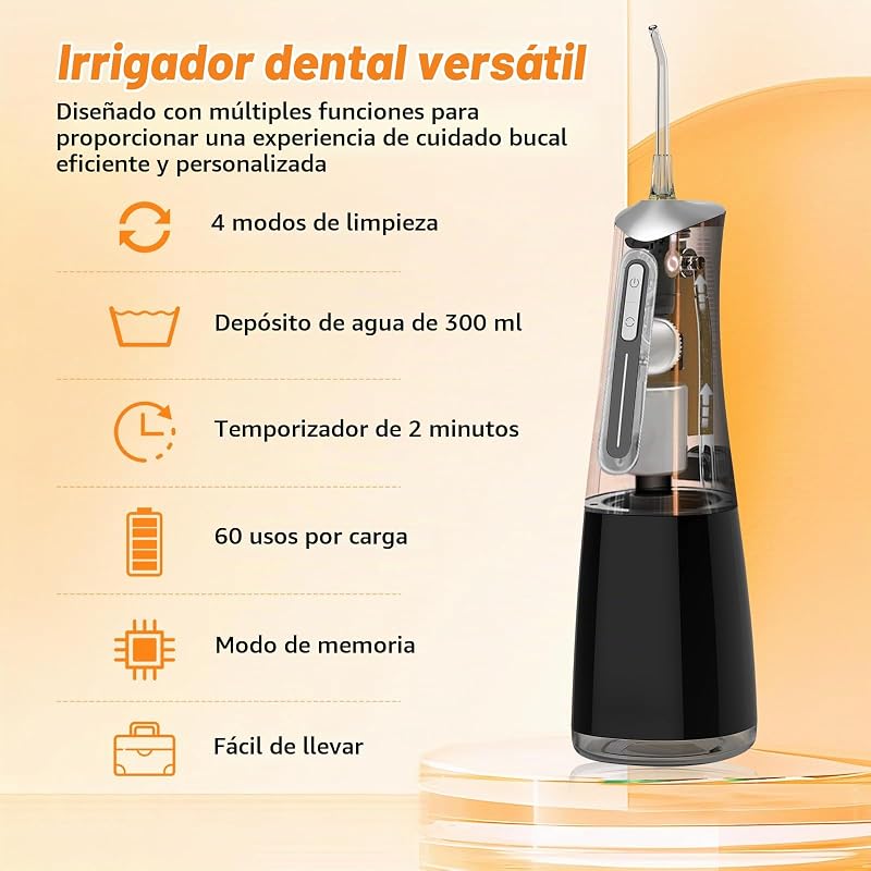Irrigador Dental Inalámbrico Irrigador Bucal Portatil 4 Modos