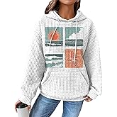 Biacolum Long Sleeve Sweatshirts for Womens Oversized Hoodies with Pocket Fashion Print Fall Tops Casual Clothes Y2K