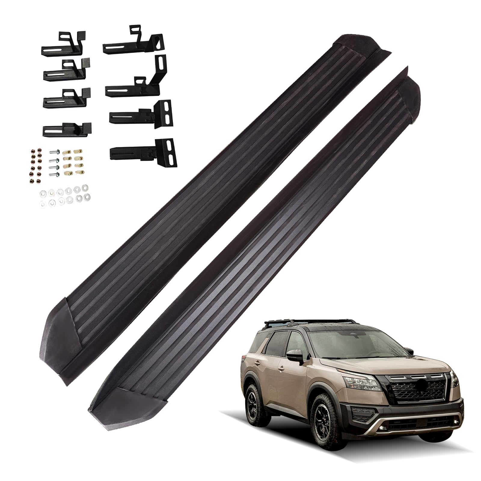 Photo 1 of Running Boards & Steps for Nissan Pathfinder 2022-2025 Aluminum Side Steps with Brackets, 2 PCS Black Running Boards Right Left Side Step Rail Nerf Bars for Nissan Pathfinder 2022 2023 2024 2025