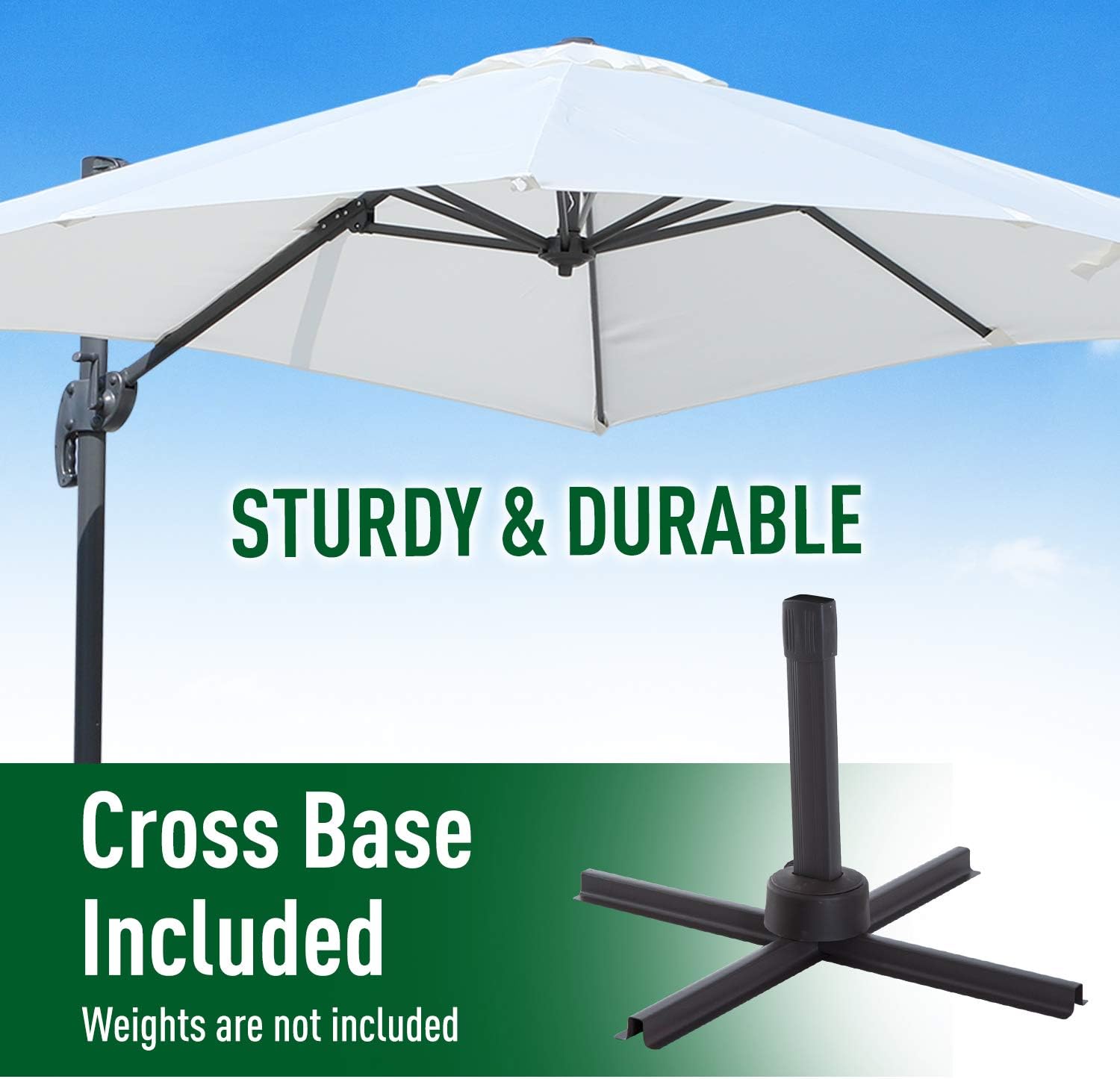Outsunny 8 X 8 Square Offset 360 Cantilever Market Patio Umbrella With Cross Base Brown Umbrellas