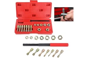 Angchun 15PCS Metric Thread Chaser Set, Thread Repair kit with 7 Taps Thread Chaser Set Universal Metric Thread Restorer Kit with 7 Dies and 1 Thread File Rethreading Kit Universal Rethreading Tool