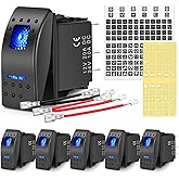 Nilight - 6 interruptores basculantes SPST de 5 pines con 6 juegos de cables de puente 20 A/12V; 10 A/24V; con palanca de enc