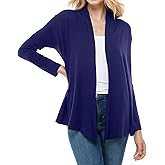 Azules Long Sleeve Open Front Cardigan for Women – Lightweight Rayon Sweater, Soft Flowy Layer for Casual or Dressy Outfits