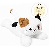 Onsoyours Original Heatable & Weighted Calico Cat Stuffed Animals, 15 inch Microwavable Kitten Plushie for Warmth & Stress Relief - Comfort Soft Plush Toys for Kids and Adults
