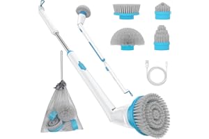 Oraimo Electric Spin Scrubber with Long Handle, 360° Rotatable Power Scrubber for Bathroom, Shower, Grout, Tile, Kitchen, Sink, Floor, Window Cleaning