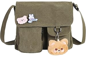 Phaoullzon Kawaii Crossbody Bag Cute Messenger Bags Canvas Shoulder Purse Gifts for Teens
