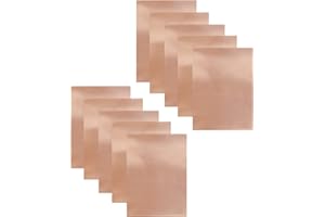 vootape 10Pcs 3.15 Mil Copper Foil Sheet [7.9inch x 5.9inch] with Double-Sided Conductive Adhesive Copper Tape for Guitar, Electrical Repairs, Soldering, Crafts, Stained Glass, Paper Circuits