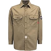 BOCOMAL FR Shirts Flame Resistant 100% C NFPA2112 7.5oz Men's Fire Retardant Welding Shirt