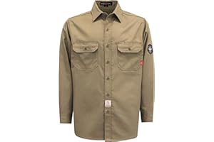 BOCOMAL FR Shirts 6.25oz Lightweight Welding Shirts Flame Resistant Men's Fire Retardant Shirt
