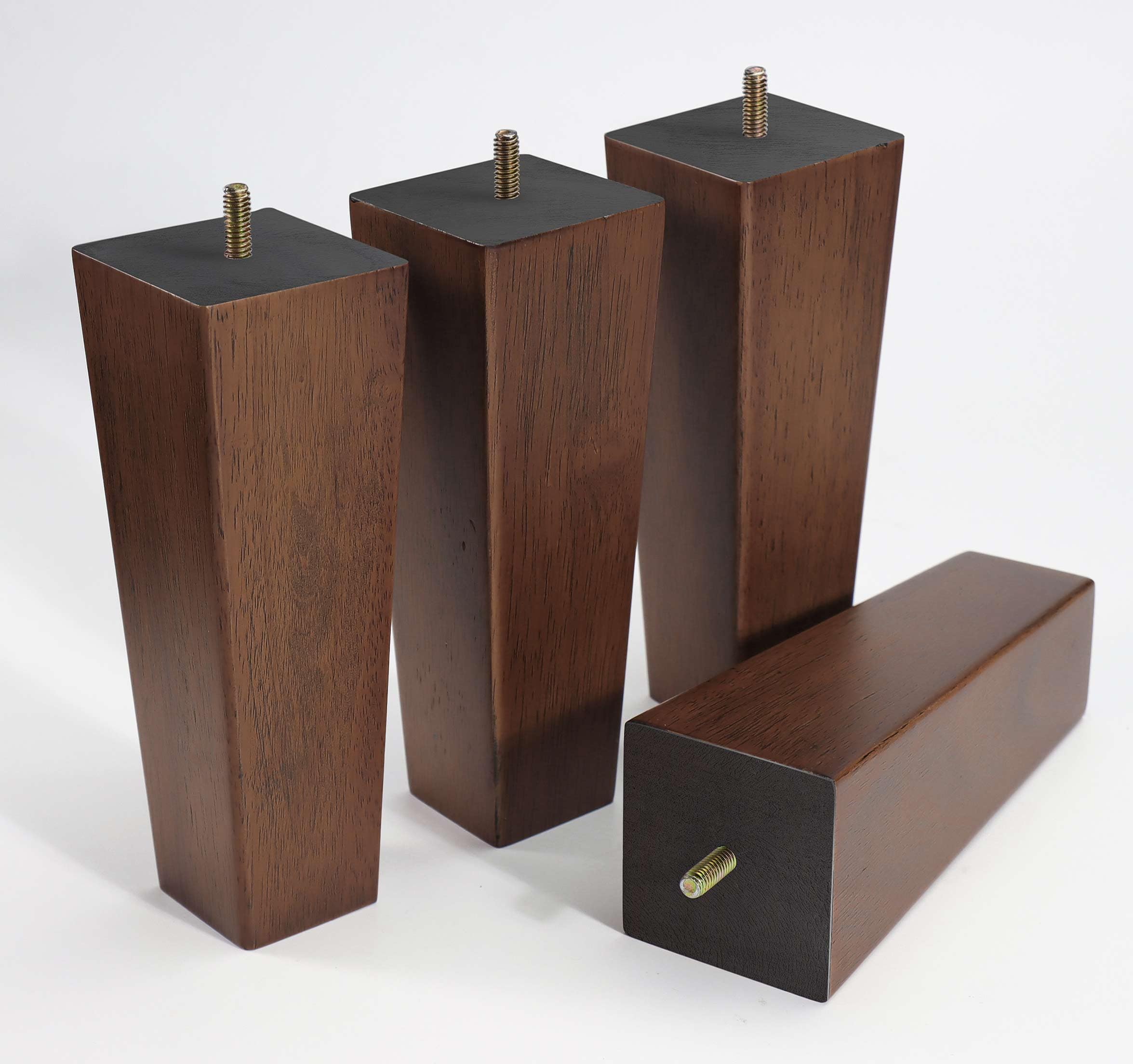 Photo 1 of WEKIS Solid Wooden Furniture Legs 10 Inch, Natural Wood Mid Century Brown Square Legs Furniture Replacements Feet for Couch Legs, Sofa Legs, Cabinet Legs, Bench Legs, Bed Legs, Set of 4