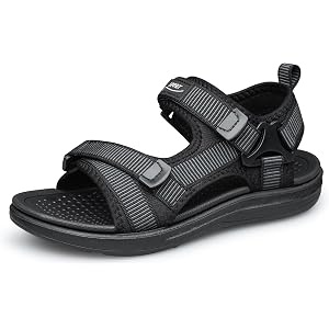 UUYOUNI Boys' Open-Toe Athletic Sandals - Adjustable Straps, Lightweight Non-Slip Summer Shoes for Little Big Kid Youth Boys