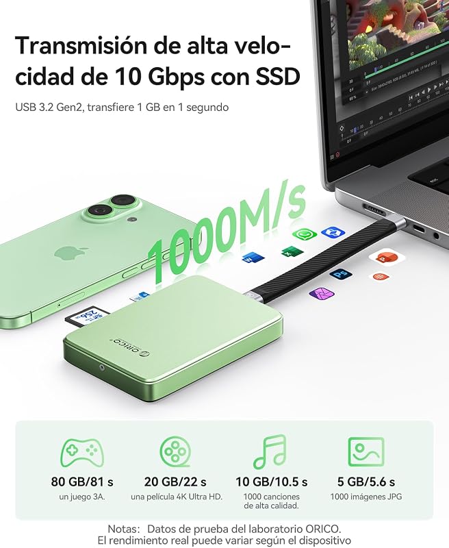 Caixa magnética SSD M.2 NVMe de 10Gbps com base USB-C Compatível com gravação ProRes para iPhone 17/16/15 Pro/MAX/Plus TF/SD PD 100W para SSD 2230/2242/2260/2280 AP80F Preto sem disco