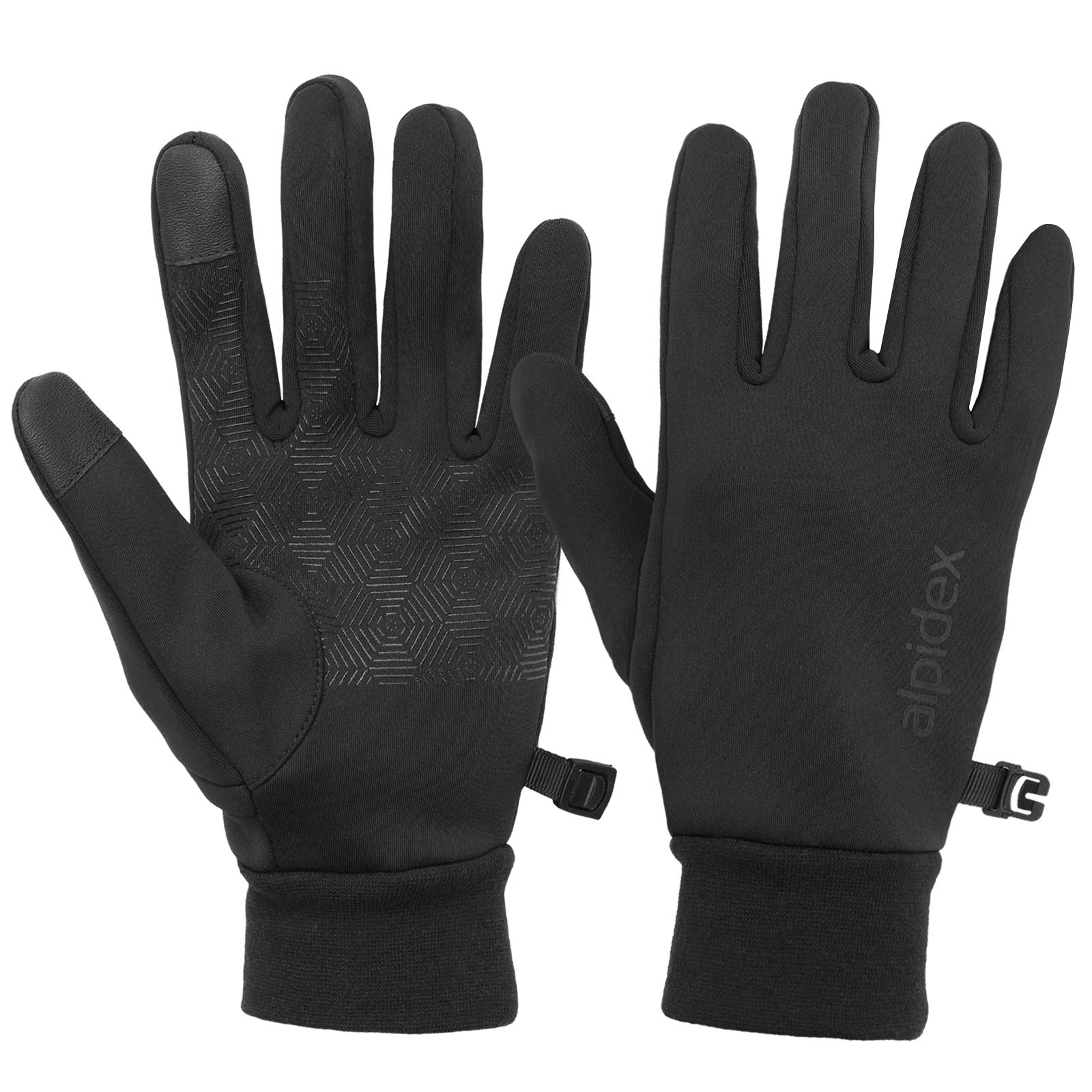 ALPIDEX Anti Slip Gloves Cycling Windproof Gloves Touchscreen Man Woman Warm Running Gloves, Size:m