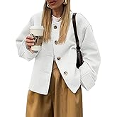 Tweed Jackets for Women Fall Long Sleeve Business Button Down Casual Cropped Blazer with Pockets