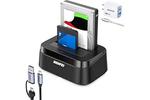 BENFEI Hard Drive Docking Station with UASP Offline Clone Function, USB C Dual Bay Dock for 2.5/3.5" HDD SSD, Up to 5Gbps | T