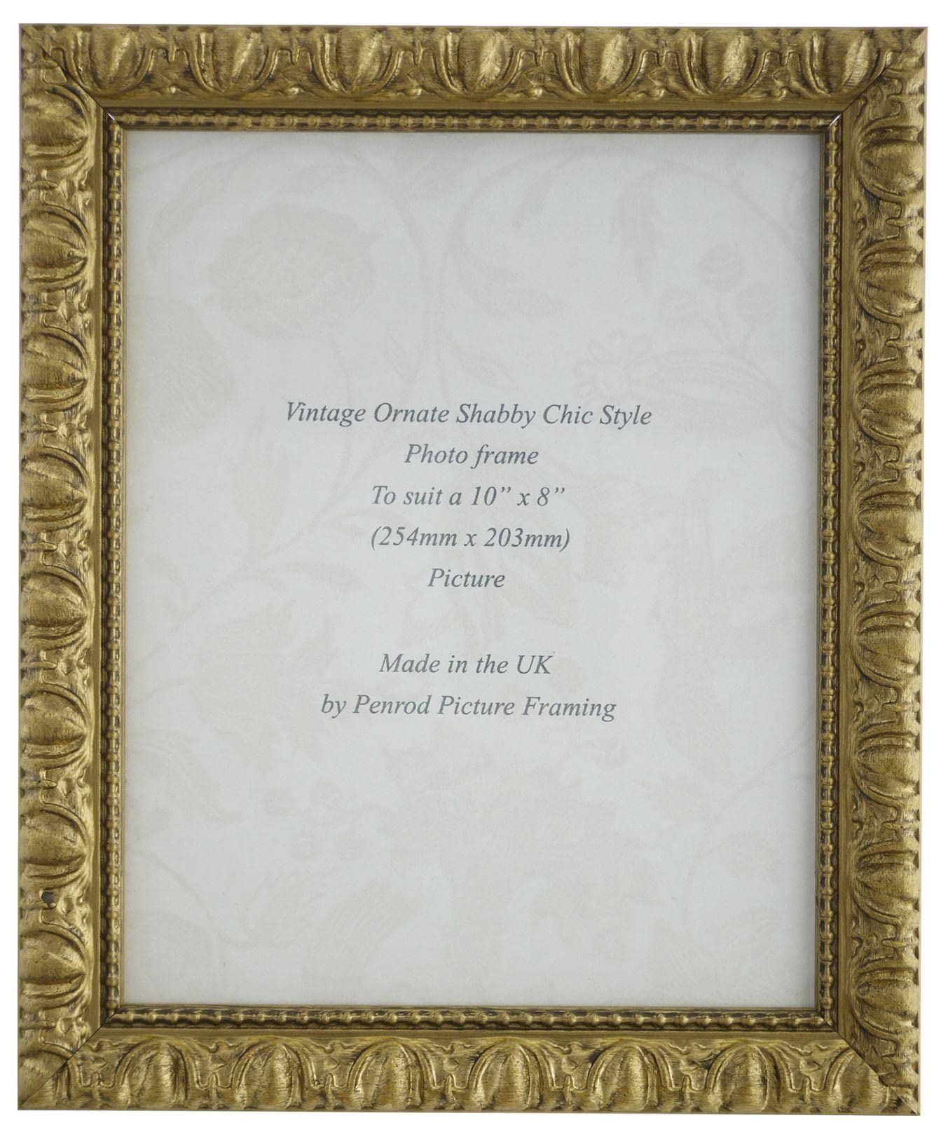 Giselle Hand Made Antique Gold Shabby Chic Ornate Vintage 10 x 8 inch Photo Frame. (254 x 203 mm). Real wood, real glass glazing. โ image 1