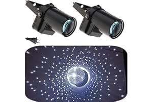 Disco Ball Lights 2 Pack, Palujorty 10W White Pin Spotlight Plug in for Disco Ball for Party Stage
