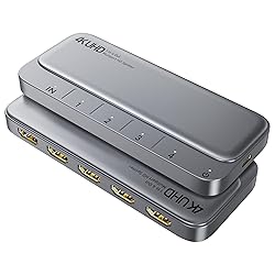 HDMI Splitter 1 in 4 Out, WARRKY 4K Power HDMI
