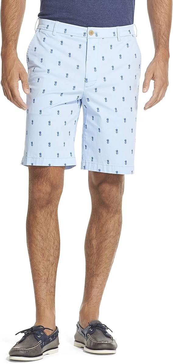 IZOD Men's Saltwater Stretch 9.5" Chino Printed Shorts, Clear Air, 36 Buy Online at Best Price
