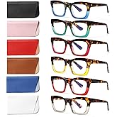 ZOECENT 6 Pack Oprah Style Reading Glasses for Women Blue Light Blocking Computer Square Readers with Spring Hinge (Mix Color-1, 2.50, x)