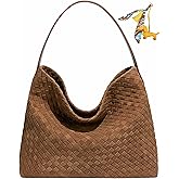 Woven Suede Shoulder Bag for Women 2025 Suede Hobo Bags Tote Elegant Handbag Satchel for Work Travel