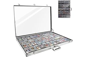 LTLUO 34 in X 22 in Silver Card Show Display Case Large Aluminum, Trading Card Display Case Suitable for Sports Card/TCG/Jewelry Collection, 1-Year Coverage