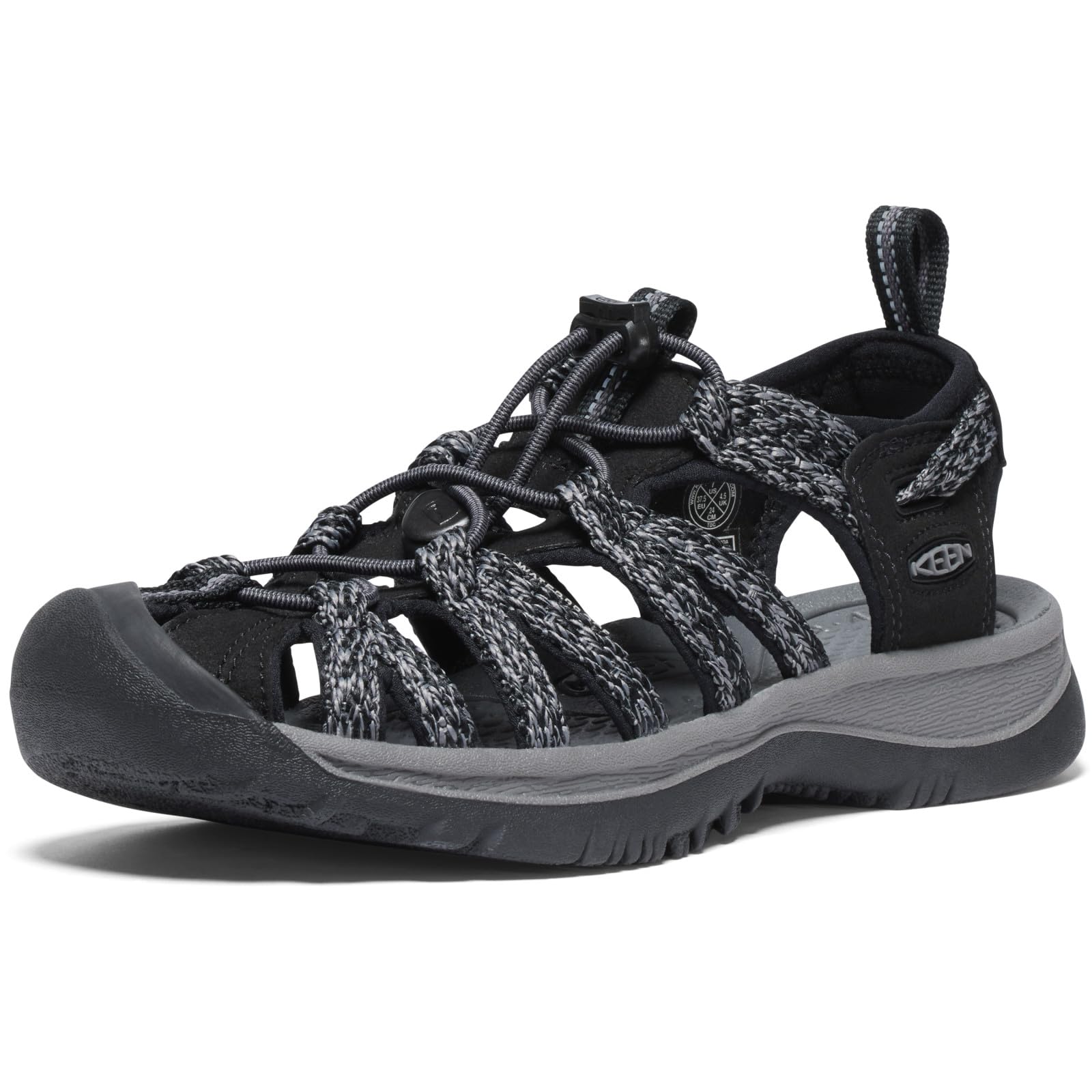 KEEN Women's Whisper Closed Toe Sport Sandals, Black/Steel Grey, 8 Image KEEN Women's Whisper Closed Toe Sport Sandals, Black/Steel Grey, 8 Image