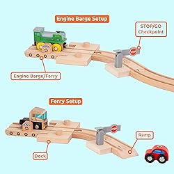 Wooden Train Tracks 68 Pcs Expansion Pack with