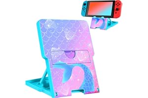 Lotadilo Switch Stand for Nintendo Switch/OLED - Cute Holder for Women Girls Boys Kids Teens Cartoon Design Cool Phone Stand Adjustable Portable Foldable Switch Accessories, Fish Tail