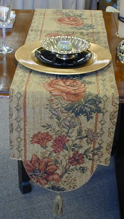 Amazon Com Corona Decor Italian Floral Woven Table Runner Home