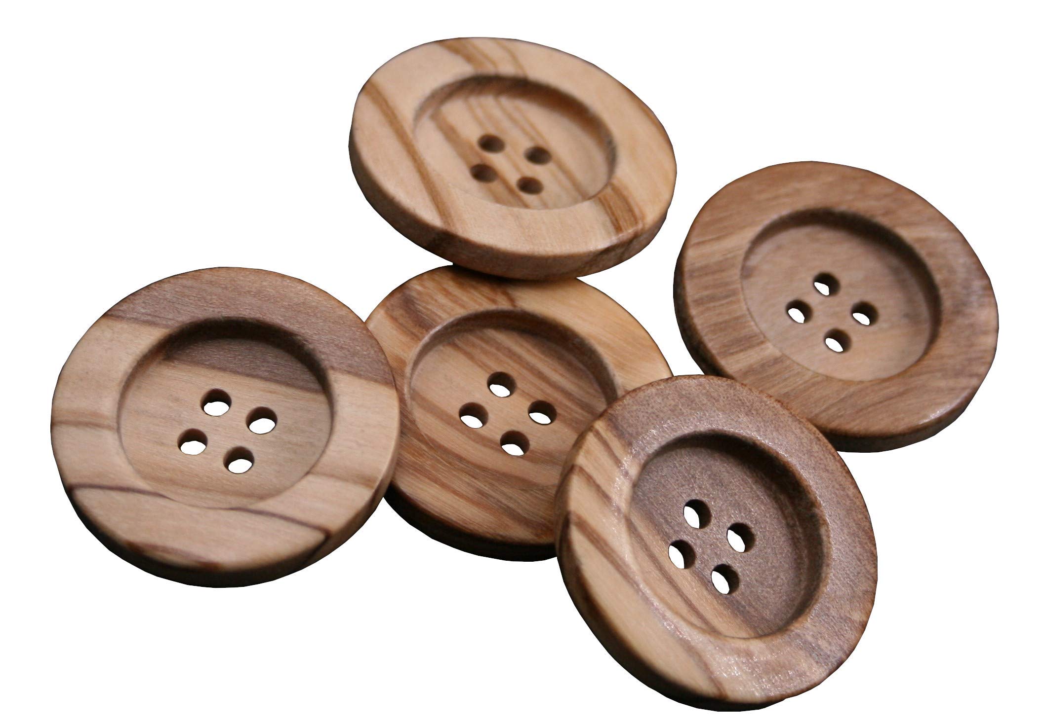 Hartmann-Knöpfe Pack of 10 Natural Grain Wooden Buttons, 34 mm, SEWING_BUTTON