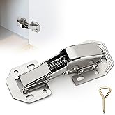 Ravinte Hidden Cabinet Hinges, Soft Close, Concealed Cabinet Hinges 2 Pack | Surface Mount Design, No Pre-Drilled Door Setup, 90 Degree, For Kitchen Cabinets, Cupboard Doors, Concealed Hardware Updates