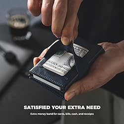 VULKIT Card Holder With Money Band, Minimalist
