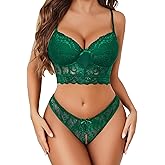 Avidlove Lingerie Set for Women Lace Bra and Panty Sets 2 Piece Underwired Matching Underwear Outfits S-XXL