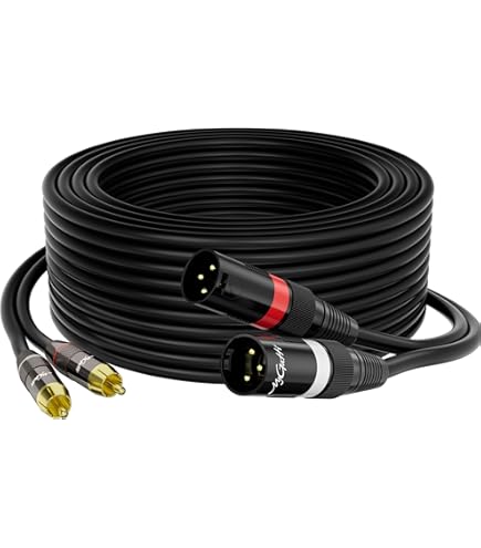 3ft CablesOnline Pro-Series 2-XLR Right-Angle Female to 2-RCA Male