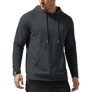 JMIERR Mens Long Sleeve Hoodies Casual Hooded Shirts with Pocket | Lightweight material, Kangaroo pocket, Loose fit, Athletic