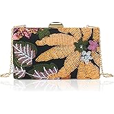 Embroidered Sequin Clutch Purse for Women,Elegant Floral Beaded Evening Bag,Wedding Guest Purse,Sparkly Party Shoulder Clutch