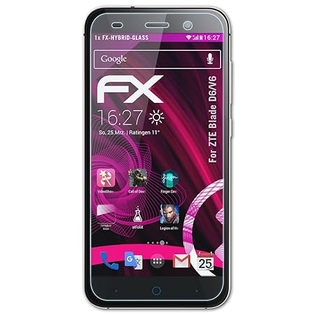 atFolix Glasfolie kompatibel mit ZTE Blade D6/V6 Panzerfolie, 9H Hybrid-Glass FX Schutzpanzer Folie