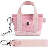 Galentine's Day Gifts - Mini Coin Purse Keychain,Cute Wristlet Wallet&Key Pouch,Small Tote Bag Charms Accessories for Handbags Lipstick,Keys,Travel Change Organizer(Pink)