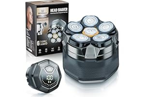 Wyklaus Head Shavers for Bald Men, Rechargeable Electric Razor with Type-C Charge,Waterproof Hypoallergenic Wet Dry Head and Face Shaver, Gift for Men Women