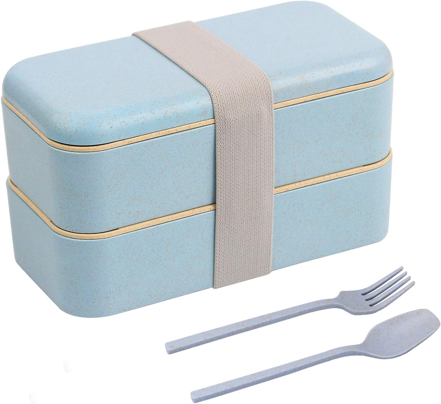 Corafei Lunch Bento Box Adults Food Storage Container Eco-Friendly Wheat Straw Lunch Boxes BPA Free,Microwave Safe,Leakproof Lunchbox for Work,School,Travel