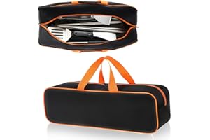 TWAKAP Grill Tool Storage Bag, 24" x 8" x 8" Large Capacity Grill Accessory Storage, 1680D Heavy-Duty Grill Utensil Storage, Accessories Storage Compatible with Blackstone, Perfect for Outdoor Grilling