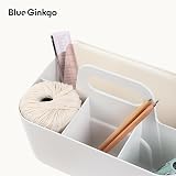 BLUE GINKGO Stackable Organizer Caddy White Rectangular 5 Compartments view 7