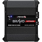 Stetsom Bravo Attack 3000 2 Ohms Mono Car Amplifier, 3000.1 3K Watts RMS, 2Ω Stable Car Audio, Full Range HD Sound Quality, 3000x1, Crossover & Bass Boost, Car Stereo Speaker MD, Smart Coolers
