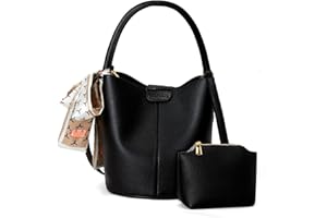 VMEECARL Mini Bucket Bags for Women, Vegan Leather Small Crossbody Purse with Removable Straps Trendy Top Handle Shoulder Straps